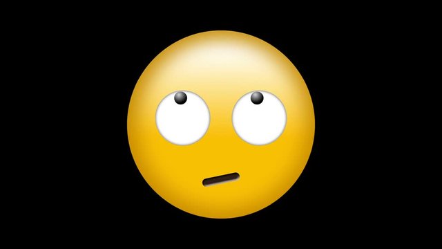 Digital generated video of embarrassed emoji 