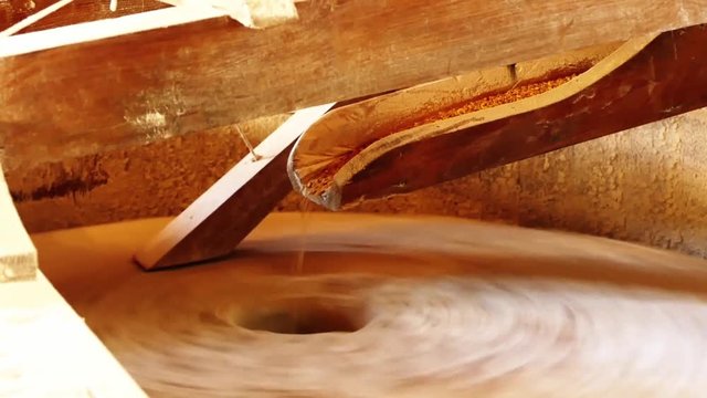 wheat and mill.classical turkish flour mill, working flour mill,classical active flour mill,close up

