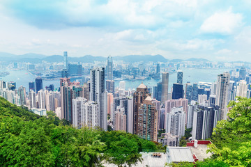 Fototapeta na wymiar Hong Kong Panorama View from The Peak