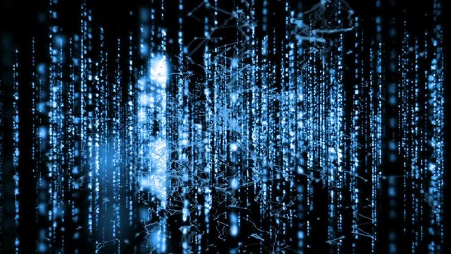 Matrix loop with polygonal connecting dots and lines 