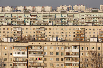 Typical panel apartment buildings as background or backdrop