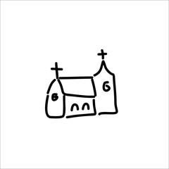 church icon vector sketch
