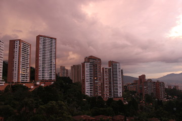 Fototapeta na wymiar sunset at medellin