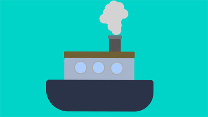 Obraz premium A blue boat