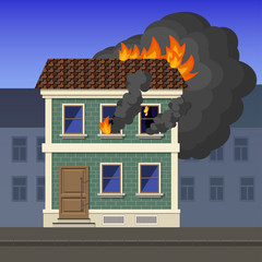 fire in an apartment building