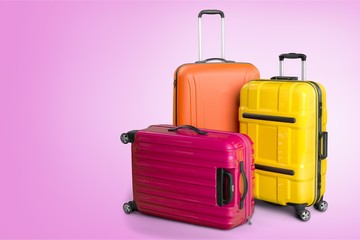 Large suitcases on background,travel concept