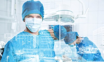Two surgeons in the  operating room