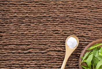 Natural sweetener in powder from stevia plant - Stevia rebaudiana