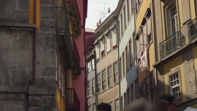 Slow Moton shoot of a downtown street in Porto's Riviera.