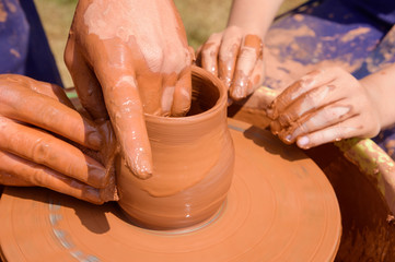 Ukrainian traditional handmade ceramic pots