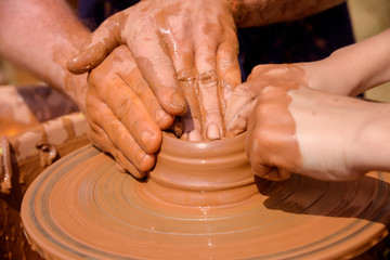 Ukrainian traditional handmade ceramic pots