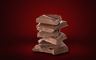 Chocolate, Dark Chocolate, Stack.