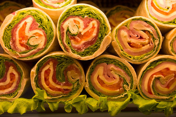 Obraz na płótnie Canvas Fast food. sandwich stack