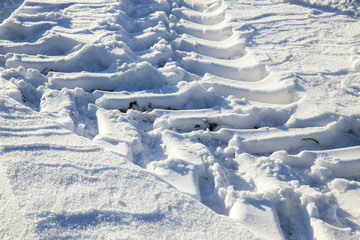Fototapeta na wymiar Snow drifts in winter