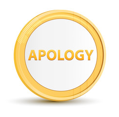 Apology gold round button