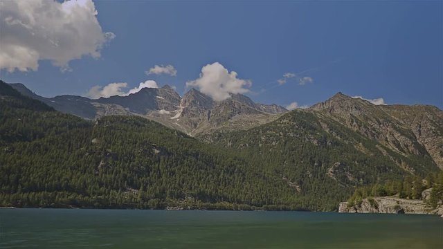 Lake of Ceresole, Gran Paradiso National Park - Time lapse. Turin. Italy
