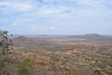 Fototapeta premium Arid landscapes of Kilome Plains, Makueni County, Kenya