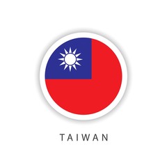 Taiwan Flag Vector Template Design Illustration