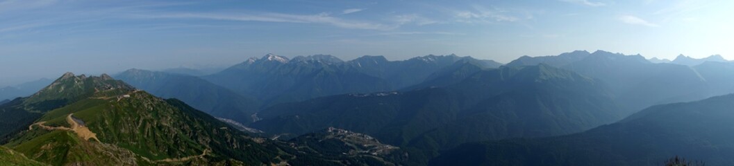 Beautiful view from the peak of Black Pillar mountain, Krasnaya Polyana