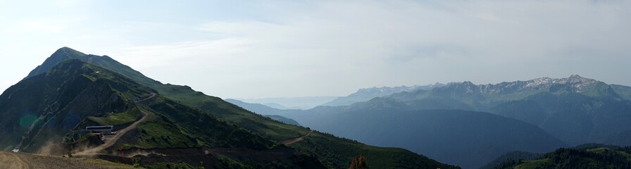 Beautiful view from the peak of Black Pillar mountain, Krasnaya Polyana
