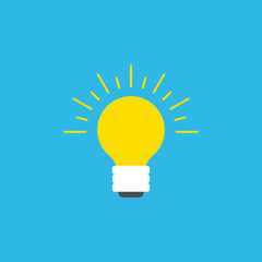 Bright lamp idea simple icon symbol innovation