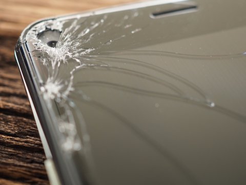 Smartphone Screens Break From Falling Ground And Space Agreement With The Concept Of Accident Technology, Insurance, Repair, Maintenance. Event Over Expectations Data Retention