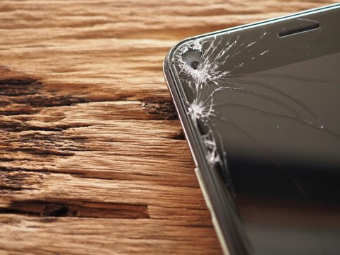 Smartphone Screens Break From Falling Ground And Space Agreement With The Concept Of Accident Technology, Insurance, Repair, Maintenance. Event Over Expectations Data Retention