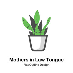 Mothers in law tongue Outline Flat illustration