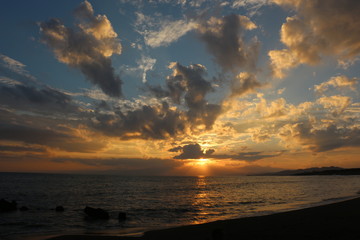 茅ヶ崎海岸から見た夕焼け空