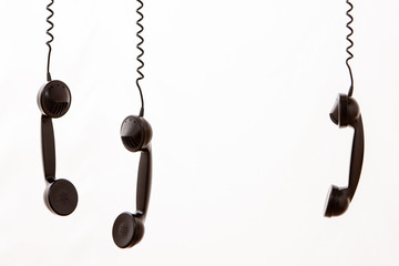 Three handsets on white background