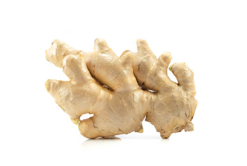 Ginger on white background, herb medical concept