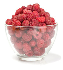 Raspberries in a Cup isolated on white