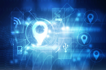 2d  rendering travel and navigation planning, concept
