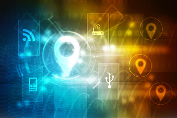 2d  rendering travel and navigation planning, concept
