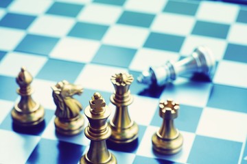 Chess board game, business competitive concept, copy space