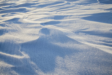 Snow drifts in winter