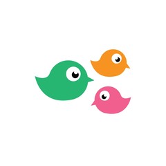Cute bird happy logo