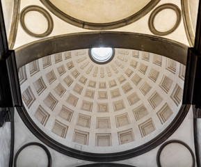 Ornate dome inside of Medici Chapel
