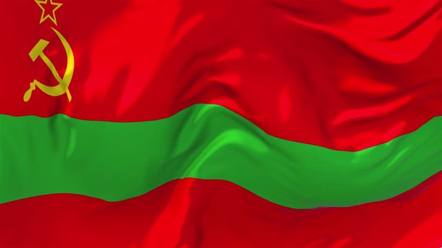 33. Transnistria Flag Waving in Wind Slow Motion Animation . 4K Realistic Fabric Texture Flag Smooth Blowing on a windy day Continuous Seamless Loop Background.