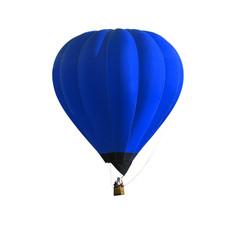 Blue Hot air balloon isolated