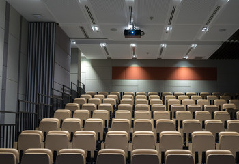 Seats rows in hall conference