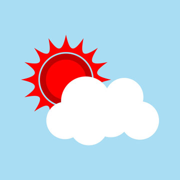sun and cloud icon for web. vector illustration.