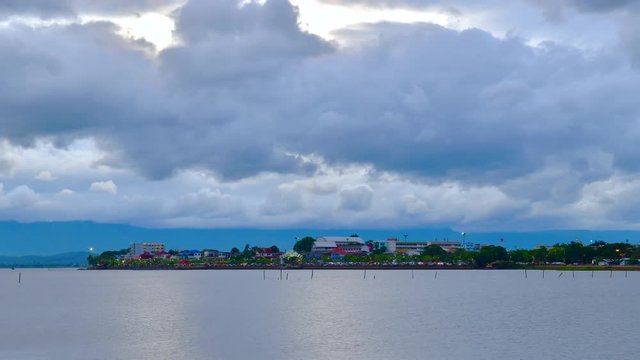 Kwan Phayao lake with the Phayao city, Thailand.