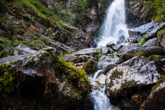 Beautiful landscape of Rohacsky vodopad in High Tatras