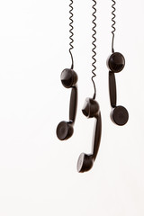 Three handsets on white background