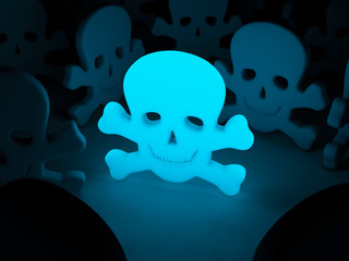 Light skull symbol background