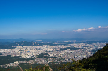 View of Seoul city at Bukhansan national park