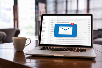 Fototapeta premium Mail Communication Connection message to mailing contacts phone Global Letters Concept