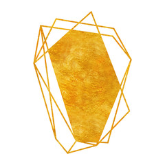 Gold  geometrical polygonal art deco style for wedding invitation, luxury templates, decorative pattern. Modern abstract element