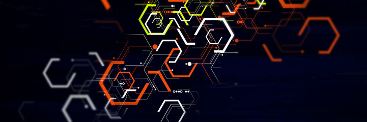 Abstract geometric futuristic digital technology and science background